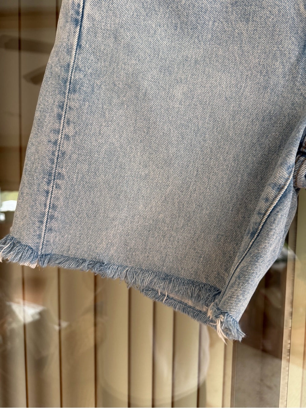 J. Crew Light Blue Denim Jean Shorts with Frayed Hem - Picture 3 of 9